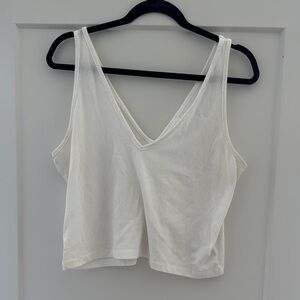 Abound White Sleeveless Crop Tank Top
